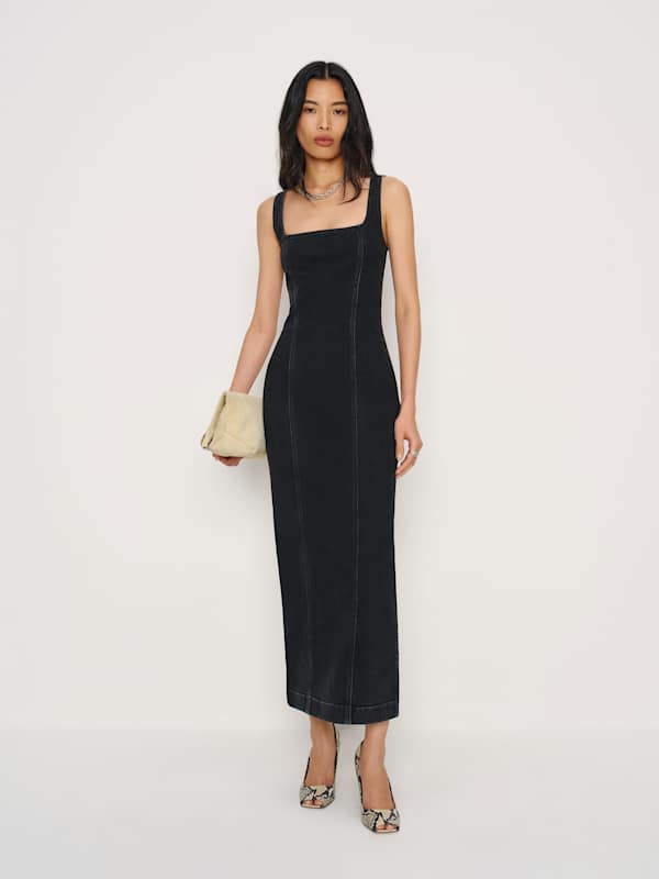 Gladys Super Stretch Denim Midi Dress - Volta
